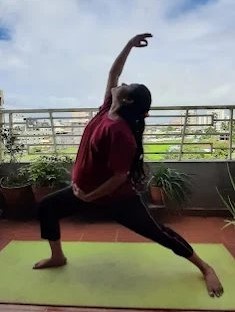 Dr. Shital leading by example – Pregnancy Yoga Trainer practicing during her own pregnancy Pregnancy Yoga Classes in Pune