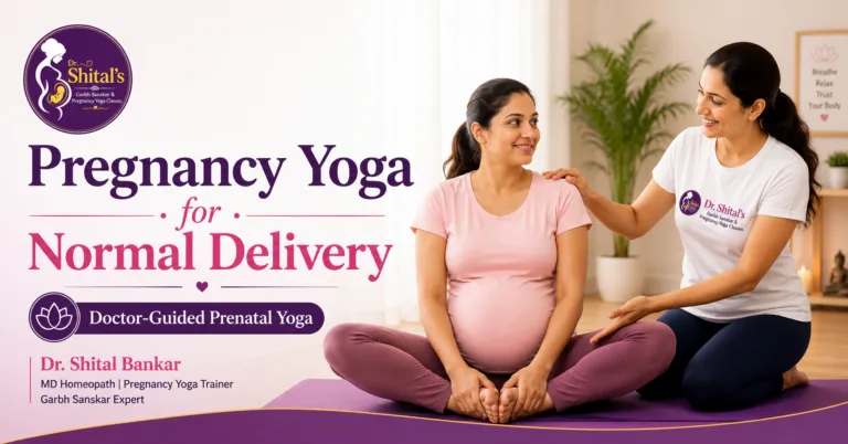 Pregnancy Yoga for Normal Delivery with Dr. Shital Bankar guiding a prenatal yoga class